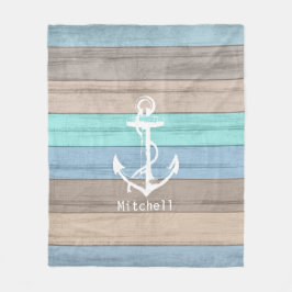 Rustige band Nautische strips en anker Fleece Deken