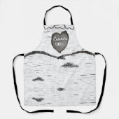 Rustige Bark Wood Carved Heart Aspen Tree Grey Schort (Voorkant)