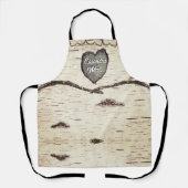 Rustige Bark Wood Carved Heart Aspen Tree Schort (Voorkant)