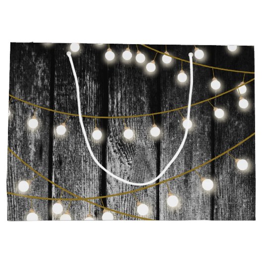 Rustige Barn Black Wood Gold String Lights Groot Cadeauzakje (Achterkant)