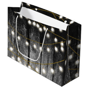 Rustige Barn Black Wood Gold String Lights Groot Cadeauzakje