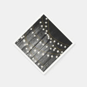 Rustige Barn Black Wood Gold String Lights Servet (Hoek)