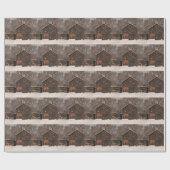 Rustige Barn & Cottage  sneeuwscène Cadeaupapier (Vlak)