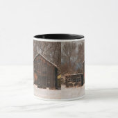 Rustige Barn & Cottage  sneeuwscène Mok (Midden)