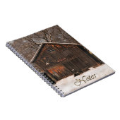 Rustige Barn & Cottage sneeuwscène Notitieboek (Rechterzijde)