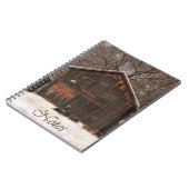 Rustige Barn & Cottage sneeuwscène Notitieboek (Linkerzijde)