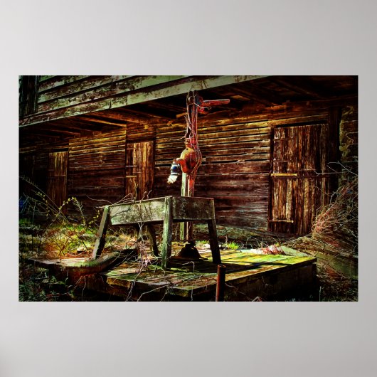 Rustige Barn en waterpomp Poster (Voorkant)