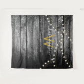 Rustige Barn Wood Gold Lights Weddenschap Wandkleed (Voorkant (horizontaal))