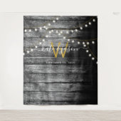 Rustige Barn Wood Gold Lights Weddenschap Wandkleed (Voorkant)