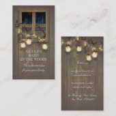 Rustige Barn Wood Mason Jars String Lights Visitekaartje (Voorkant / Achterkant)