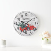 Rustige  Barn Wood Red Truck Tree Grote Klok (Huis)