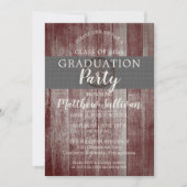 Rustige Barn Wood Wagon Wheel Graduparty Kaart (Voorkant)