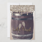 Rustige Barrel Glam Glitter Drip Engagement Party Kaart (Achterkant)