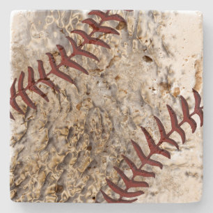 Rustige Baseball-Onderzetters Travertine-Onderzett Stenen Onderzetter