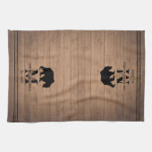 Rustige beer gepersonaliseerde familie theedoek (Horizontaal)