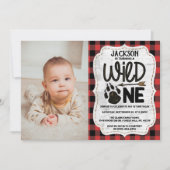 Rustige Beer met bosbedekking Paw Boys 1e verjaard Kaart (Voorkant)