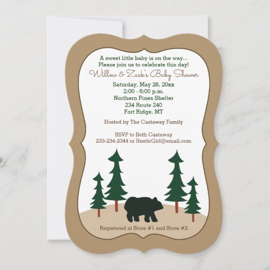 Rustige Beer Pine Tree Die Cut Kaart (Voorkant)