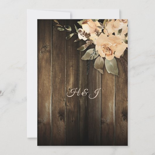Rustige beige latte Rozen Barn Wood Uitsluitend on Kaart (Achterkant)