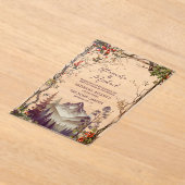 Rustige Berg Forest Evergreen Tree Wedding Acryl Uitnodigingen (Laagn)