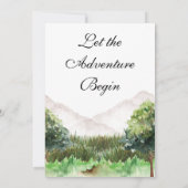 Rustige Berg Forest Evergreen Tree Wedding Kaart (Achterkant)