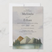 Rustige Berg & Meer Evergroene Trouw Kaart (Voorkant)