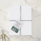 Rustige bergen bossen met een openluchtthema bevoo cadeaulabel (Met Touw)