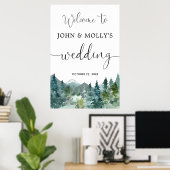 Rustige bergen bruiloft welkomstbord poster (Thuiskantoor)