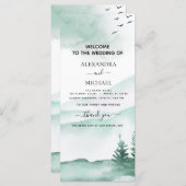 Rustige bergen Forest Waterverf Modern (Voorkant / Achterkant)