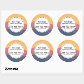 Rustige bergen Geometric Minimalist Business Ronde Sticker (Vel)