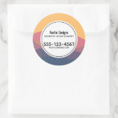 Rustige bergen Geometric Minimalist Business Ronde Sticker (Tas)