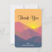 Rustige bergen Geometric Minimalist Dank u Bedankkaart (Voorkant)