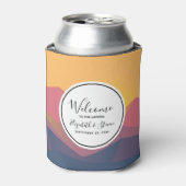 Rustige bergen Geometrische minimalistische bruilo Blikjeskoeler (Blikje Voorkant)