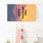 Rustige bergen Geometrische minimalistische feestd Spandoek (Insitu)