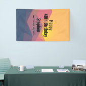 Rustige bergen Geometrische minimalistische feestd Spandoek (Beurs)