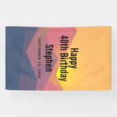 Rustige bergen Geometrische minimalistische feestd Spandoek (Horizontaal)