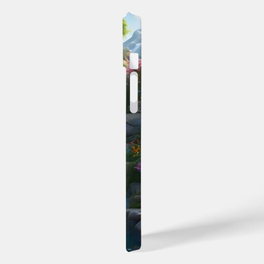 Rustige berghut watervallen bloemen Case-Mate iPhone case (Achterkant / Links)