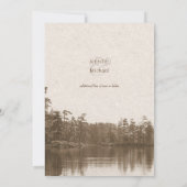 rustige bergmeer landschap bruiloft kaart (Achterkant)