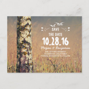 Rustige berk harteland, behalve datum aankondigingskaart