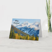 Rustige besneeuwde bergen bomen vakantie Kerstmis Kaart (Voorkant)