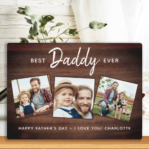 Rustige, beste DADDY, ooit aangepast 3 Foto-Vaderd Fotoplaat