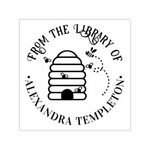 Rustige Bijenkorf, Vliegende Bijen #1 Bibliotheek Zelfinktende Stempel