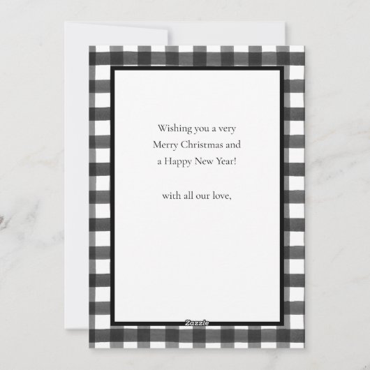 Rustige Black White Buffalo met kerstmis geplakt Feestdagenkaart (Achterkant)