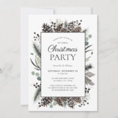 Rustige Black Winter Pinecone kerstfeest Kaart (Voorkant)