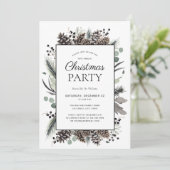 Rustige Black Winter Pinecone kerstfeest Kaart (Staand voorkant)