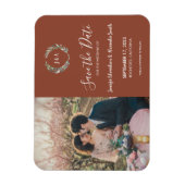 Rustige bladeren monogram foto Save the Date Magneet (Verticaal)