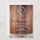 Rustige bladeren op een houtsfotobruiloft kaart (Voorkant)