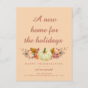 rustige bladeren Thanksgiving bewegende aankondigi Briefkaart