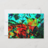 Rustige blauwe abstracte uitnodiging, Blauw sinaas Kaart (Voorkant)