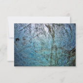 Rustige blauwe abstracte uitnodiging, Blauw sinaas Kaart (Achterkant)