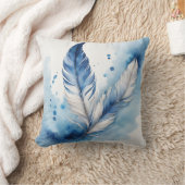 Rustige blauwe en witte veren kussen (Deken)